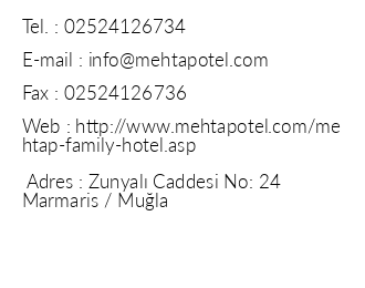 Mehtap Family Hotel iletiim bilgileri